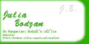 julia bodzan business card